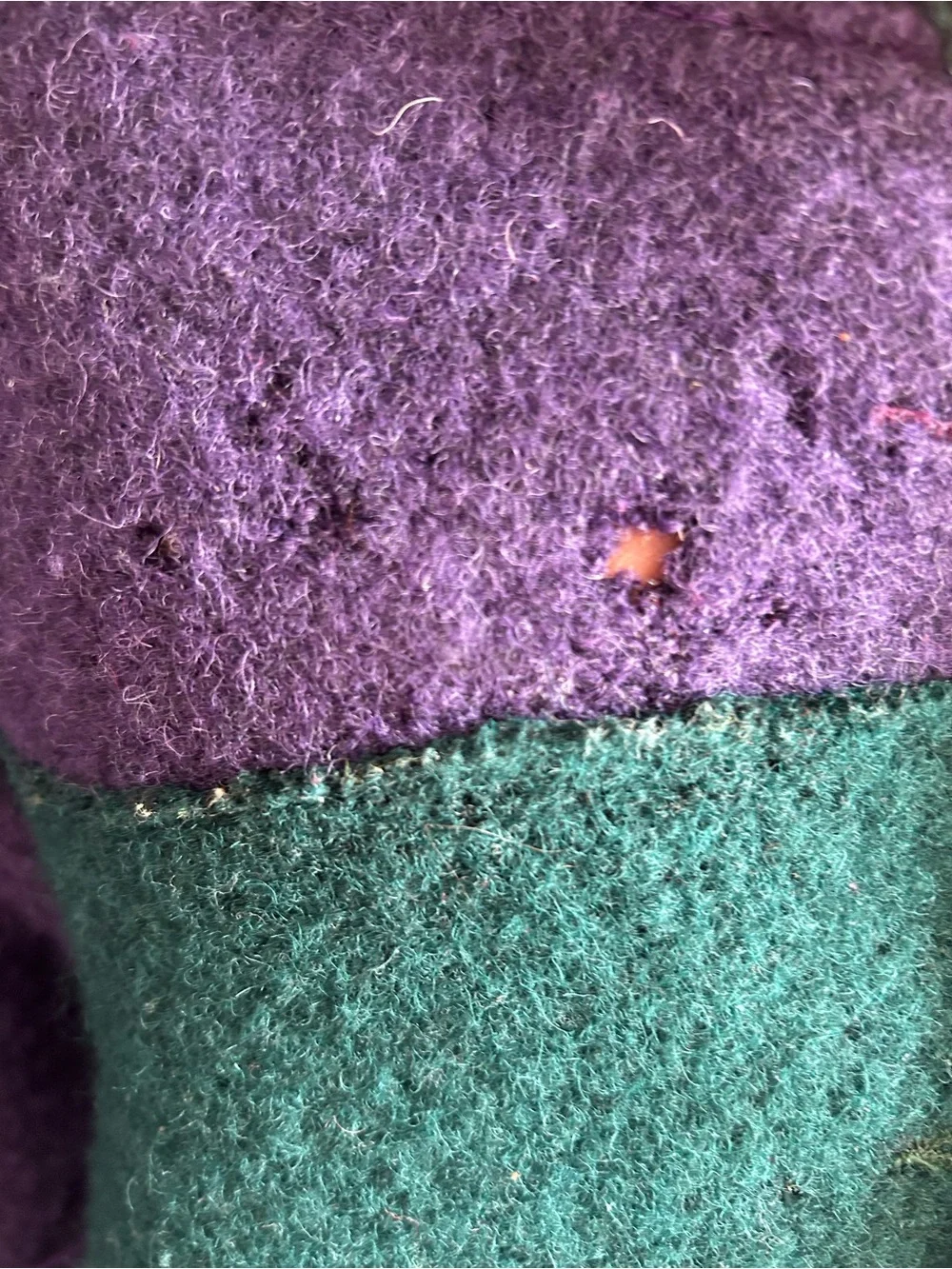 Giesswein Purple & Teal Kids Wool Pea Coat with Artist Patch